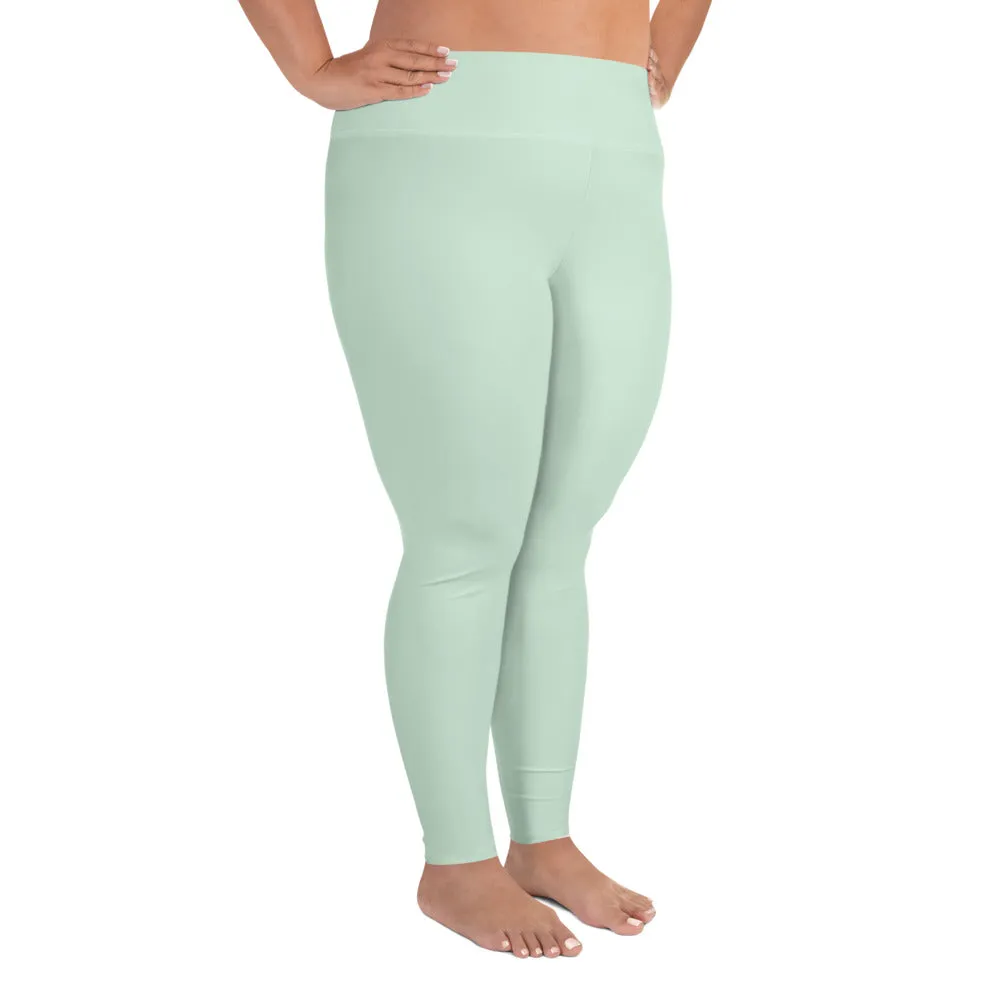 Flattering Fit: Plus Size Solid Color Workout Leggings - Surf Crest