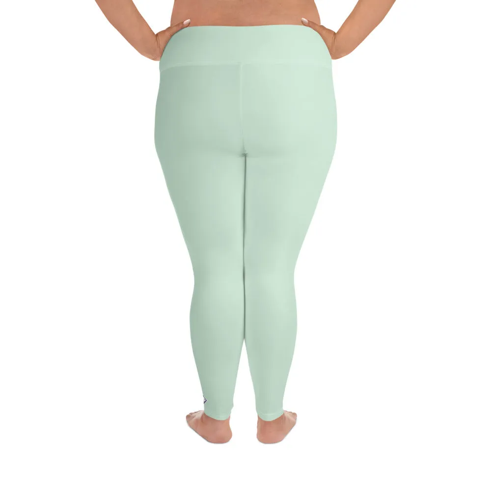 Flattering Fit: Plus Size Solid Color Workout Leggings - Surf Crest