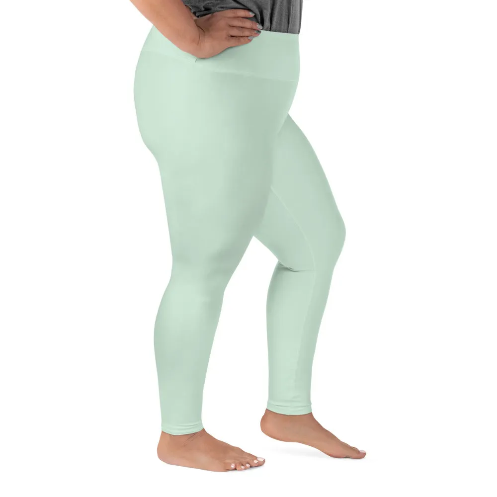 Flattering Fit: Plus Size Solid Color Workout Leggings - Surf Crest