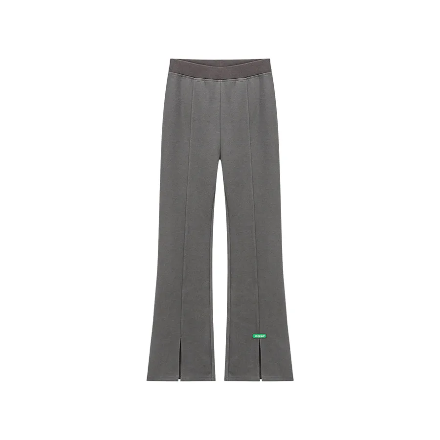 Front Ankle Slit Bootcut Jogger Pants