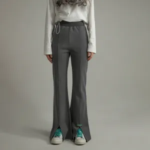 Front Ankle Slit Bootcut Jogger Pants