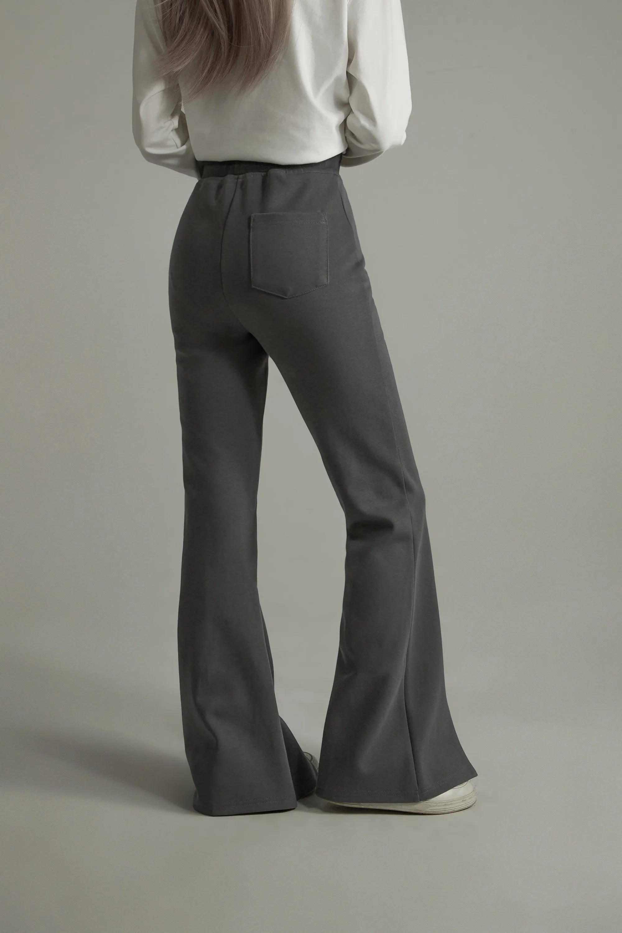 Front Ankle Slit Bootcut Jogger Pants