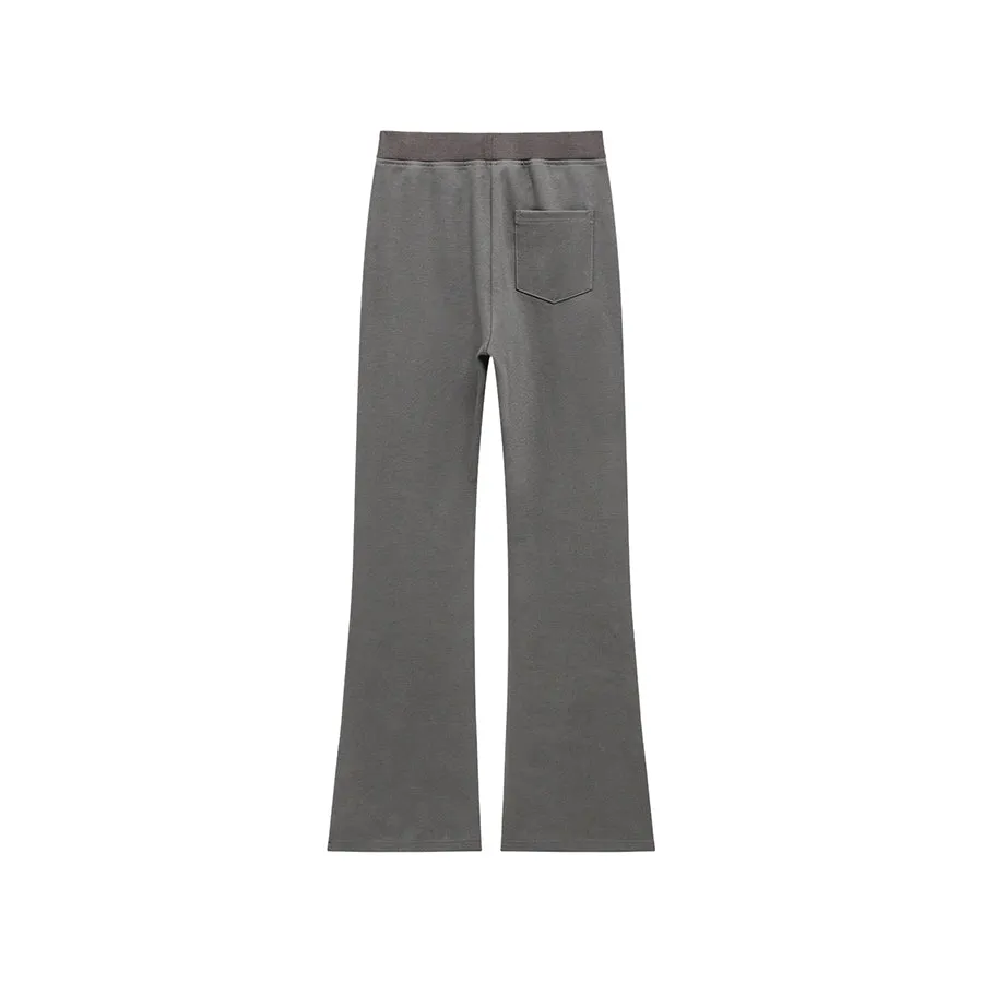 Front Ankle Slit Bootcut Jogger Pants