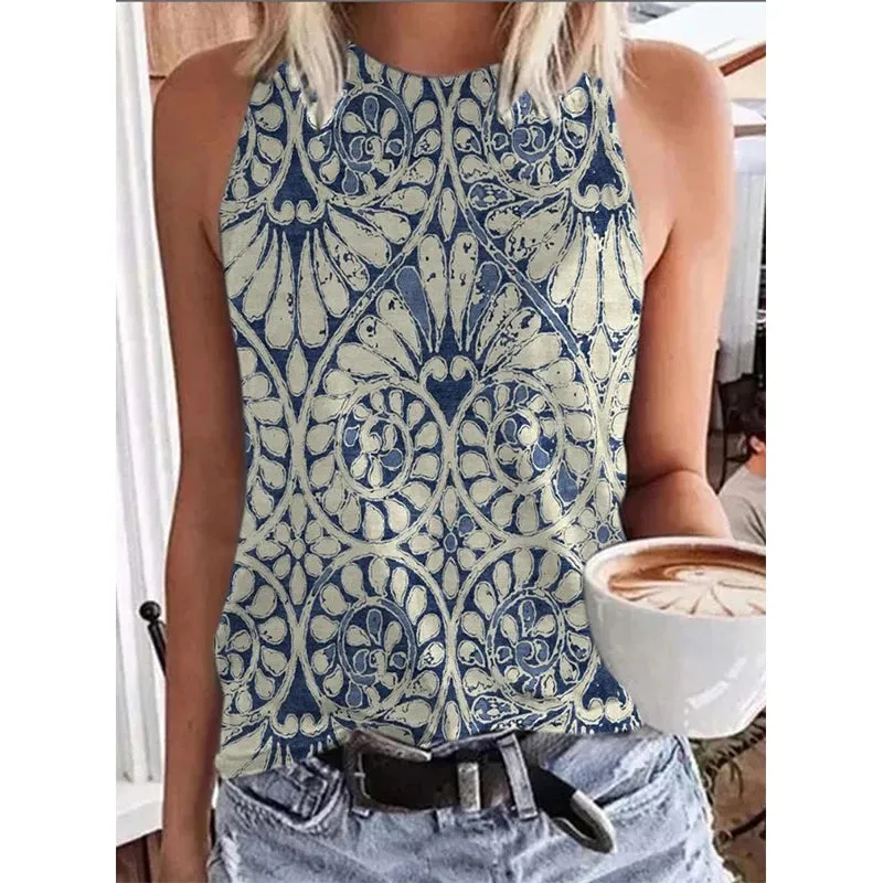 Funki Buys | Shirts | Women's Paisley 3D Print Retro Tank Tops
