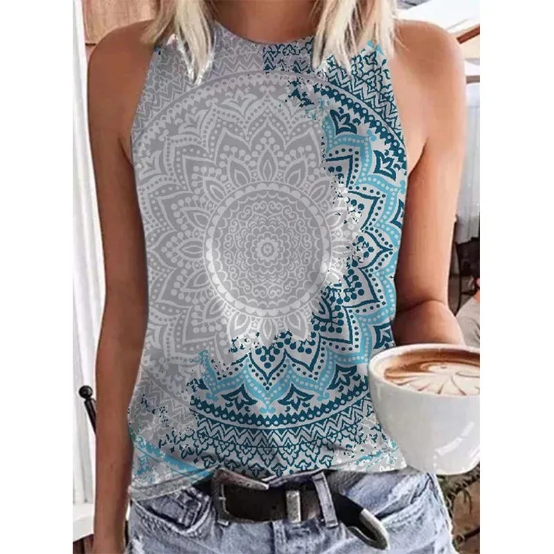 Funki Buys | Shirts | Women's Paisley 3D Print Retro Tank Tops