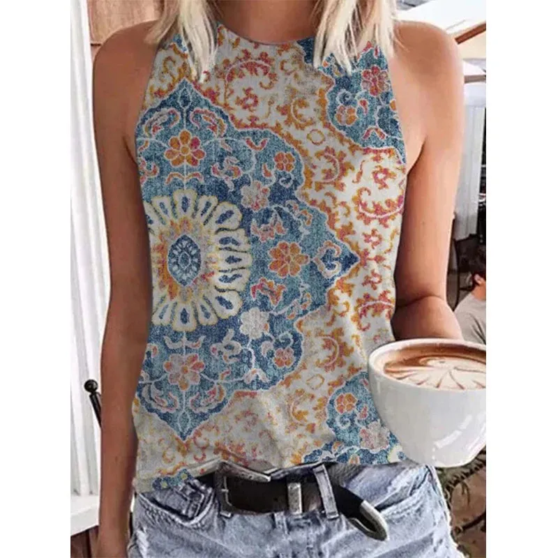 Funki Buys | Shirts | Women's Paisley 3D Print Retro Tank Tops