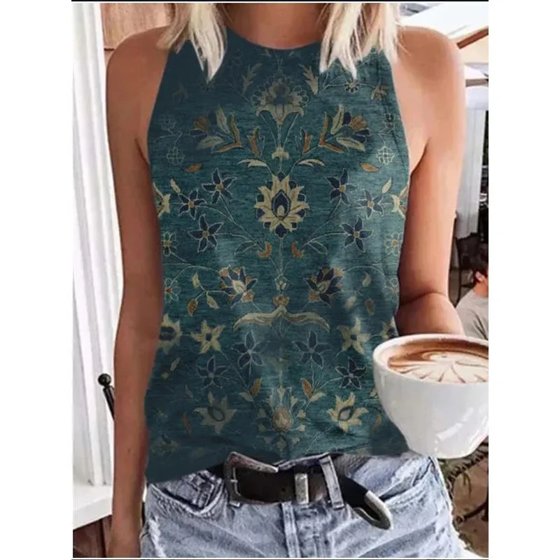 Funki Buys | Shirts | Women's Paisley 3D Print Retro Tank Tops