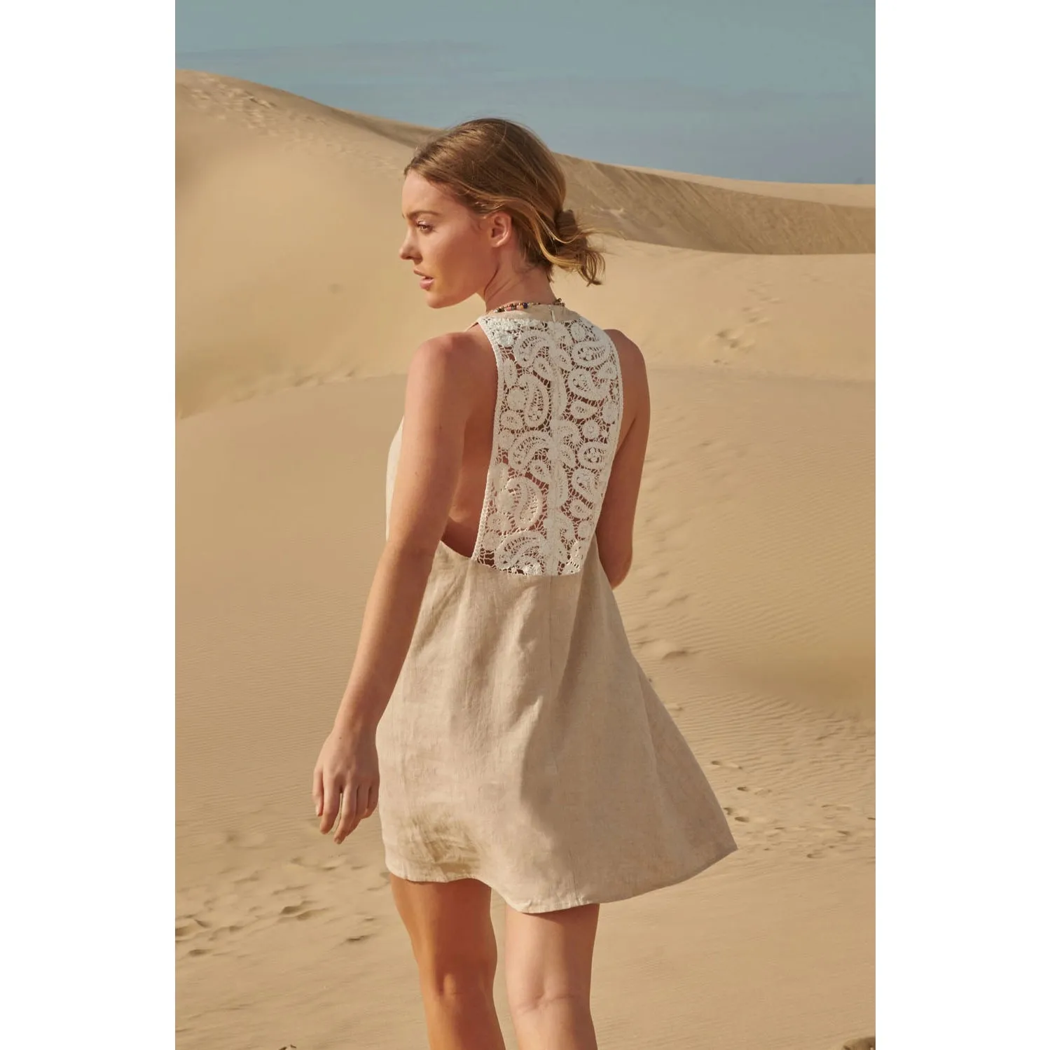 Gretchen Woven Halter Swing Mini dress