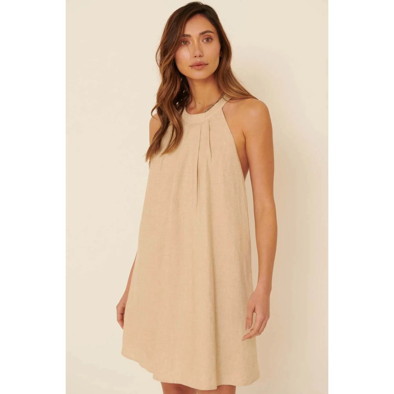Gretchen Woven Halter Swing Mini dress