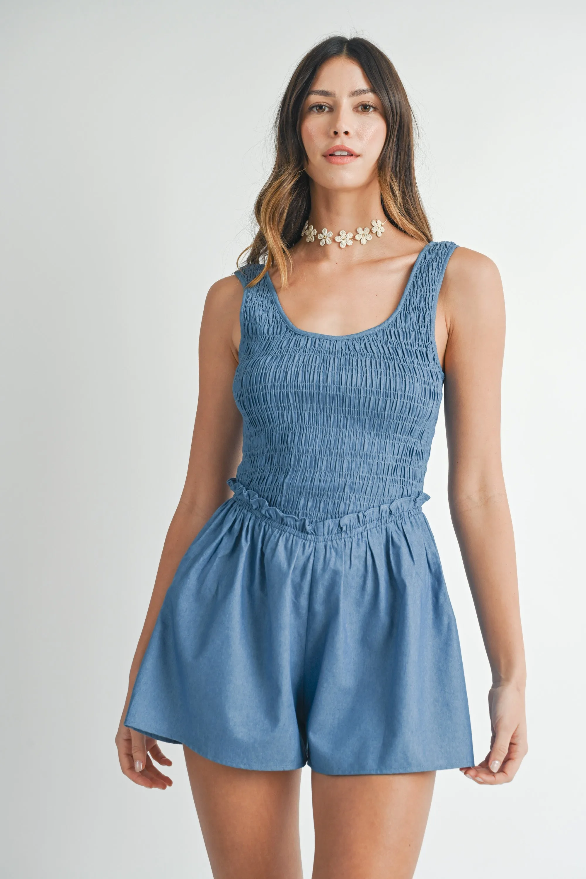 GURO SMOCKED CORSET ROMPER