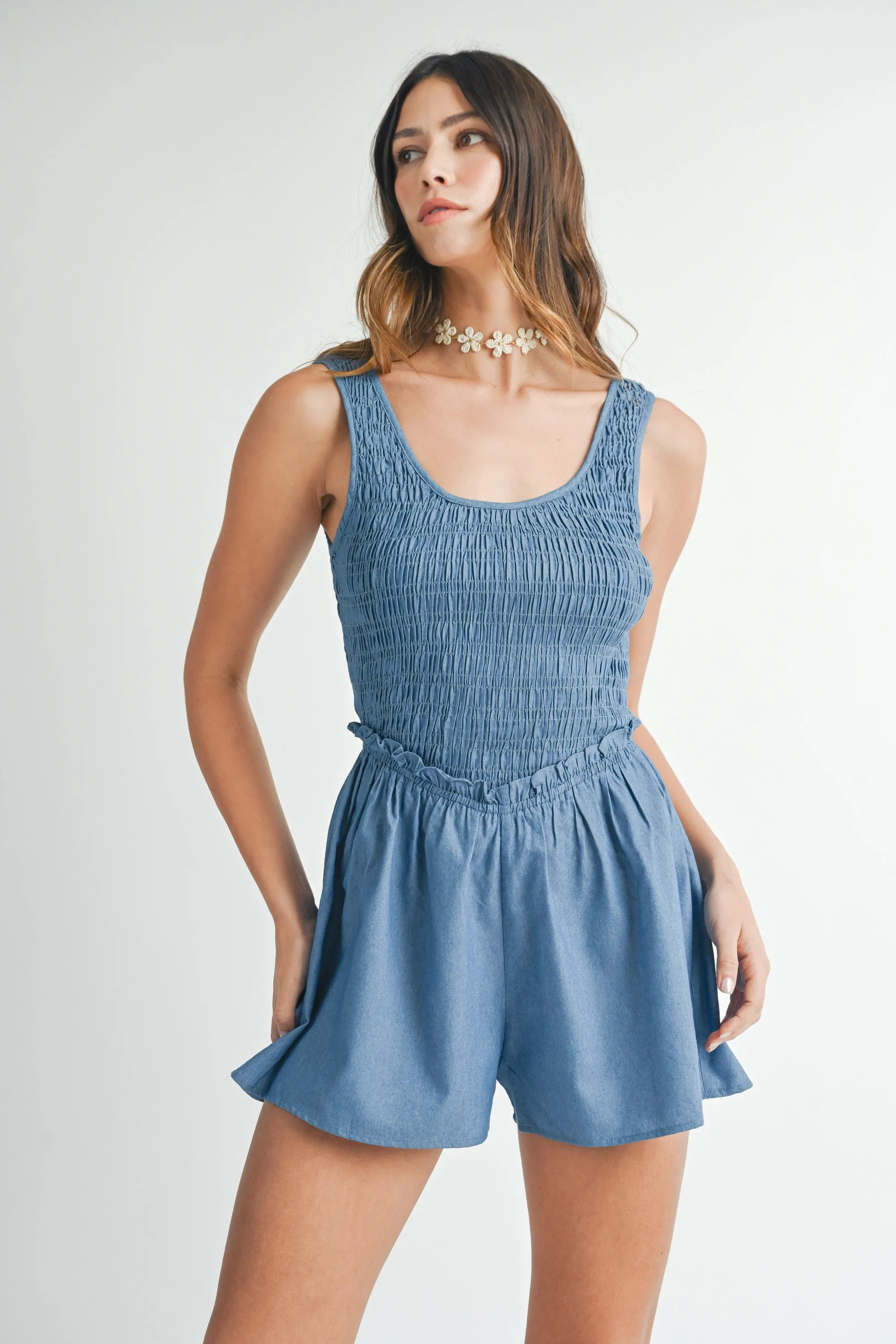 GURO SMOCKED CORSET ROMPER