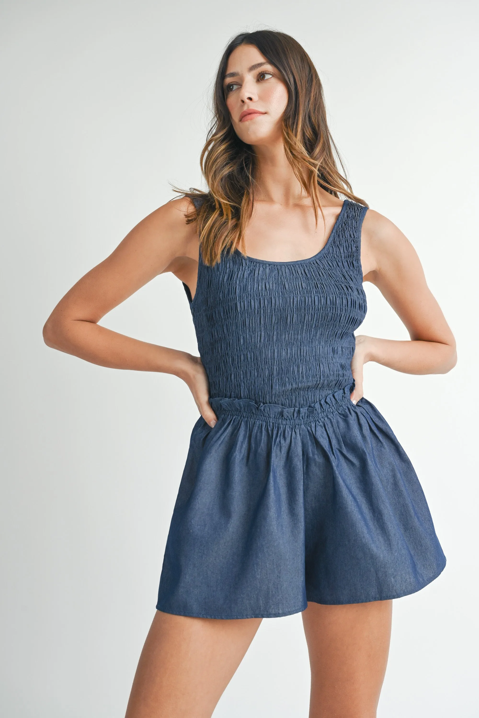 GURO SMOCKED CORSET ROMPER