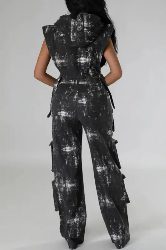 In Plain Sight Hooded Lace-Up Pants Set