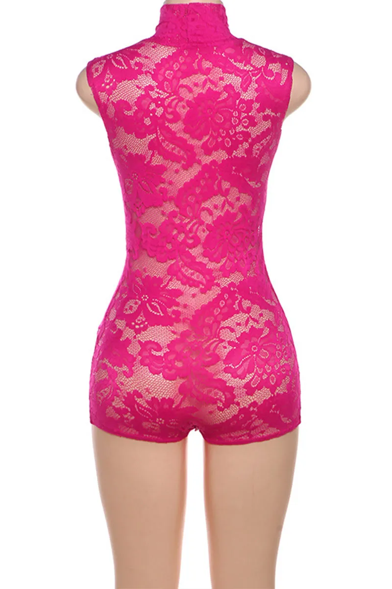 JM0357 Lace Sheer Rompers