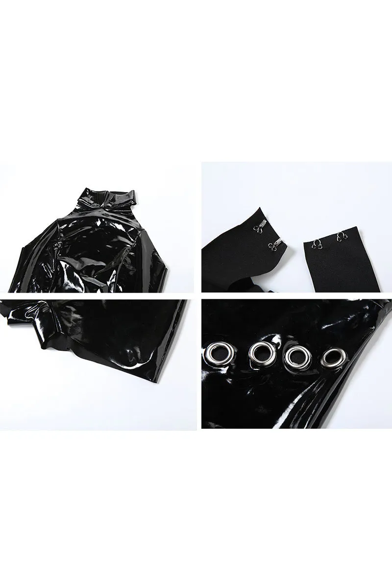 JM0543 Vinyl Halter Rompers