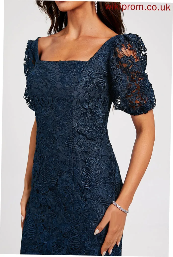 Knee-Length Cocktail Dresses Neckline Dress Sheath/Column With Lace Cocktail Lace Mylee Square
