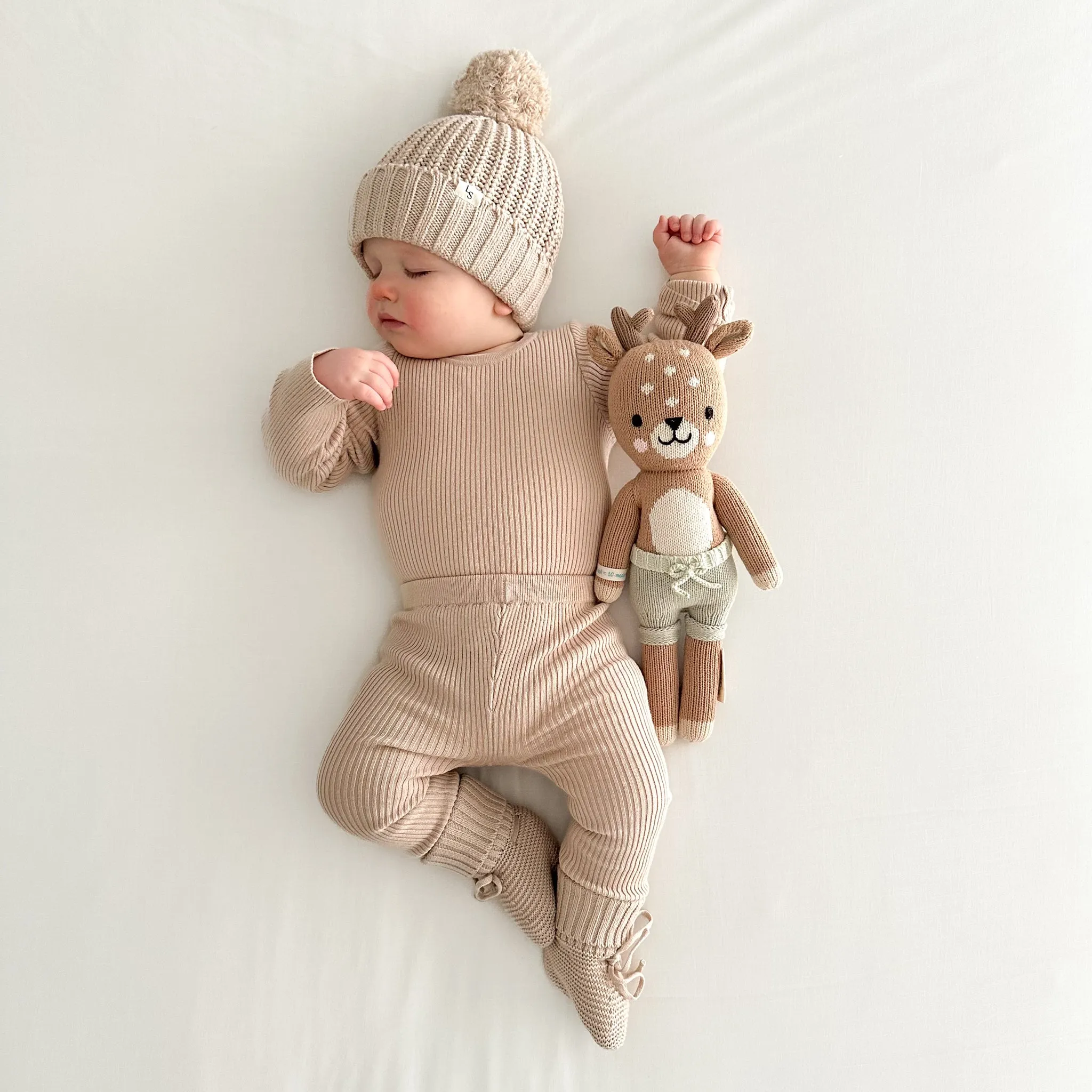 Knitted Booties - Oat