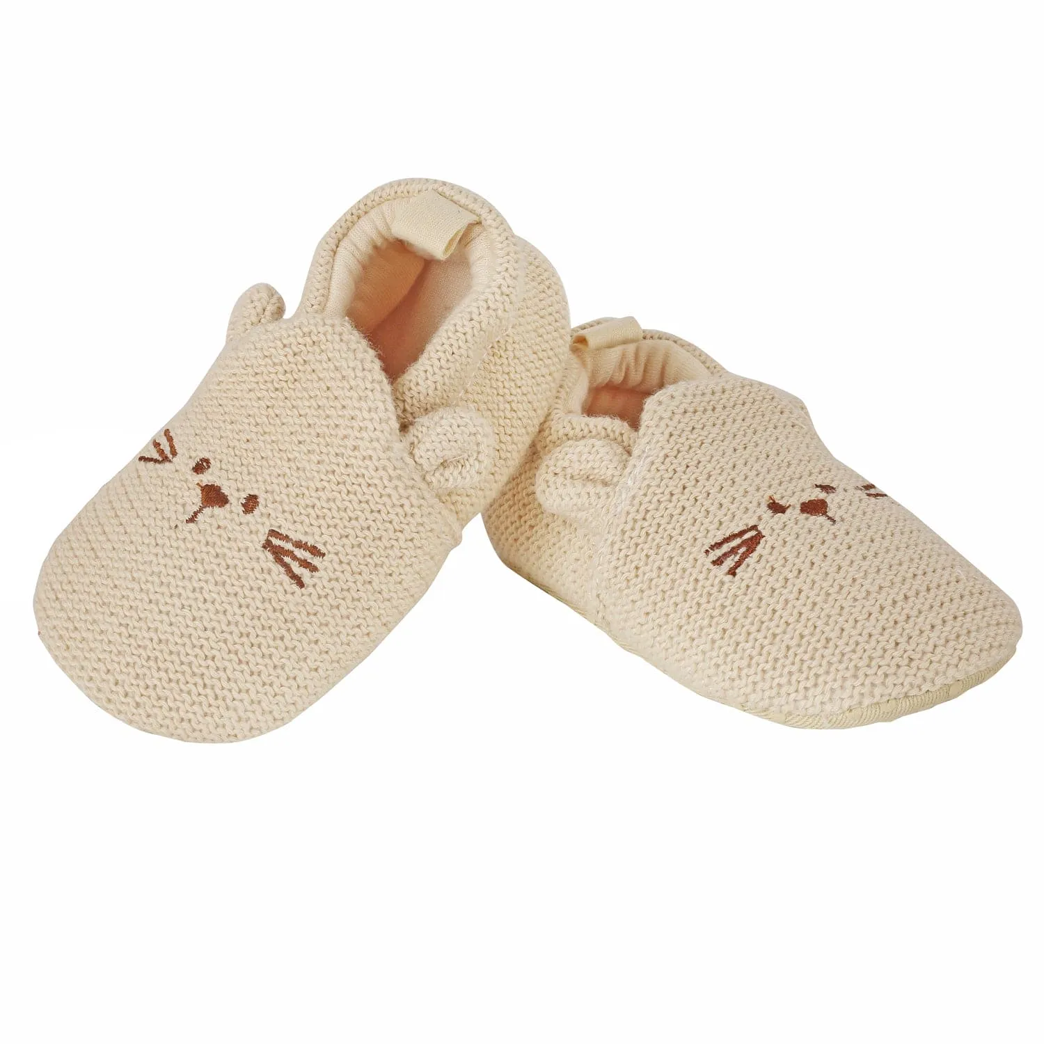 Knitted Brown Casual Booties