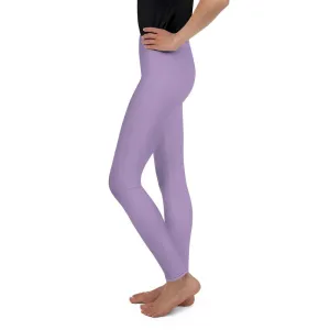 Lavender Purple Solid Color Youth Gym Sports Comfy Tights Leggings- Made in USA/EU