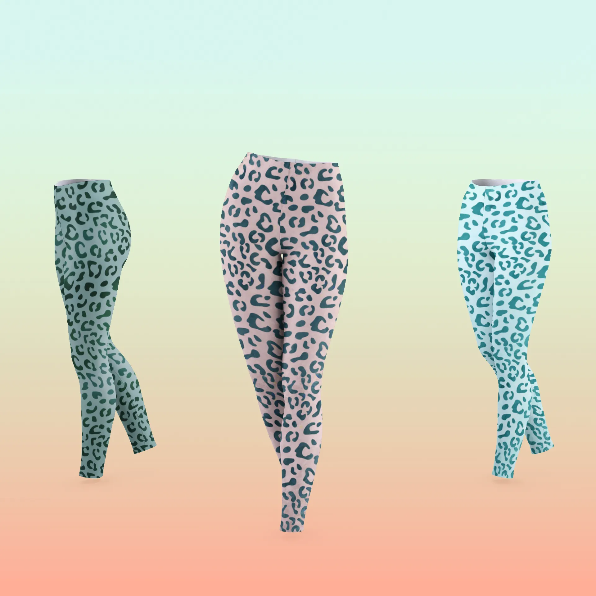 Leopard Print Mid Waist Fitness Leggings