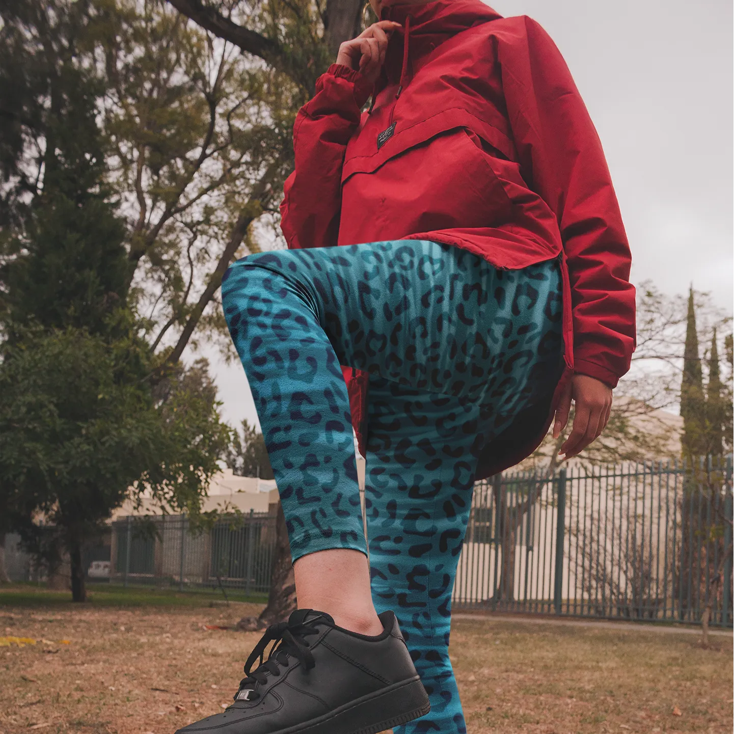 Leopard Print Mid Waist Fitness Leggings