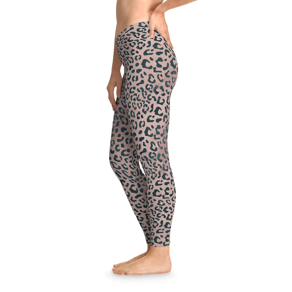 Leopard Print Mid Waist Fitness Leggings