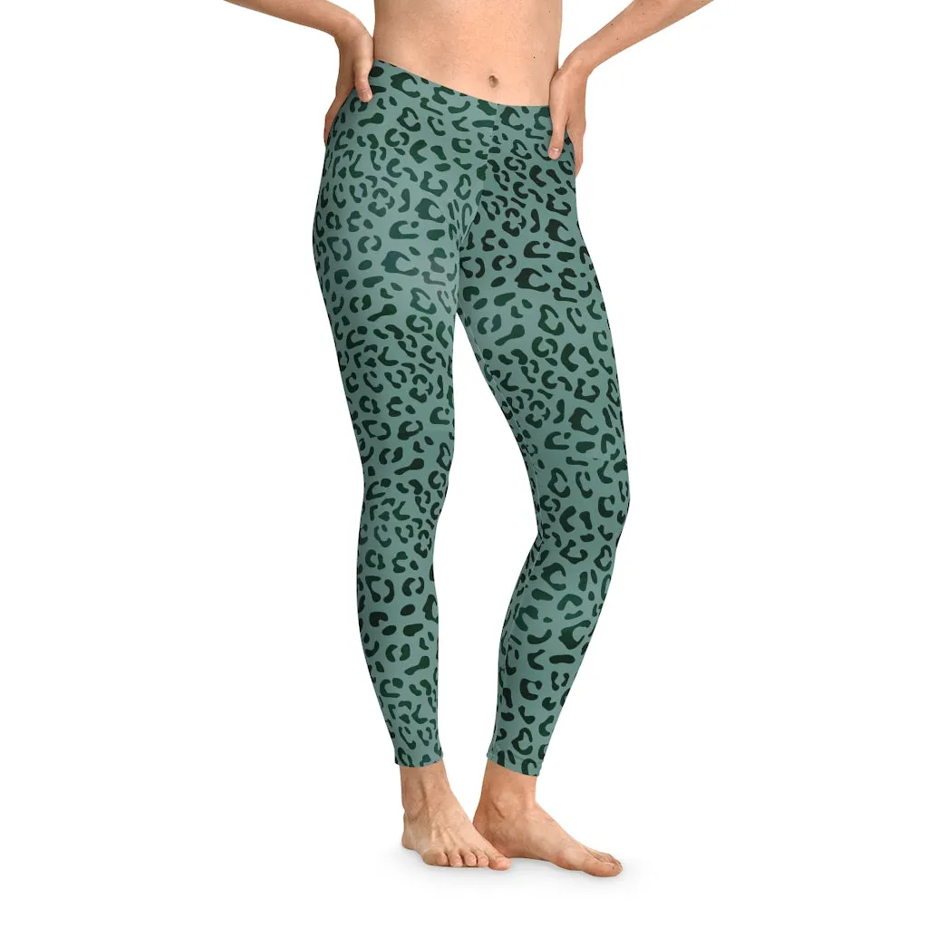 Leopard Print Mid Waist Fitness Leggings