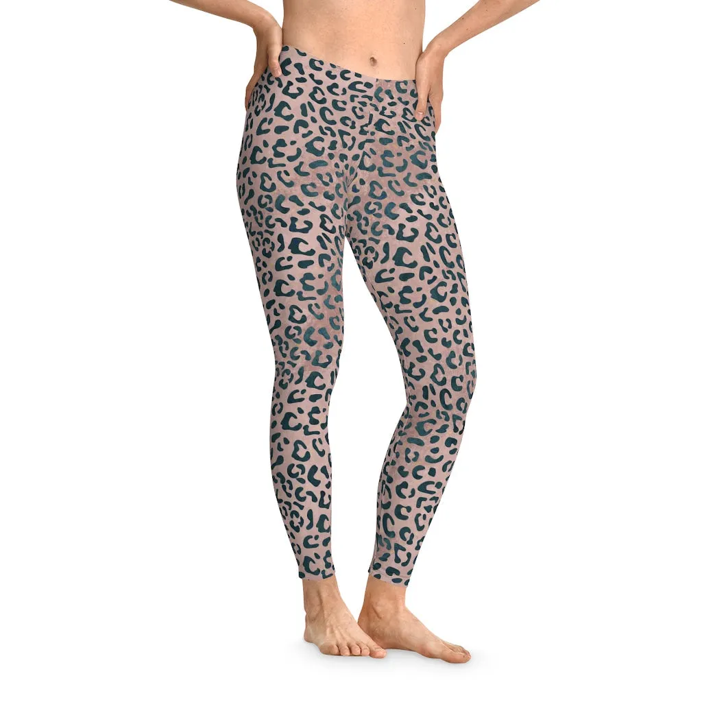 Leopard Print Mid Waist Fitness Leggings