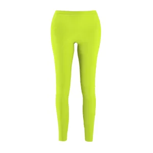 Lime Green Fancy Tights, Solid Color Women's Casual Leggings - Made in USA (US Size: XS-2XL)