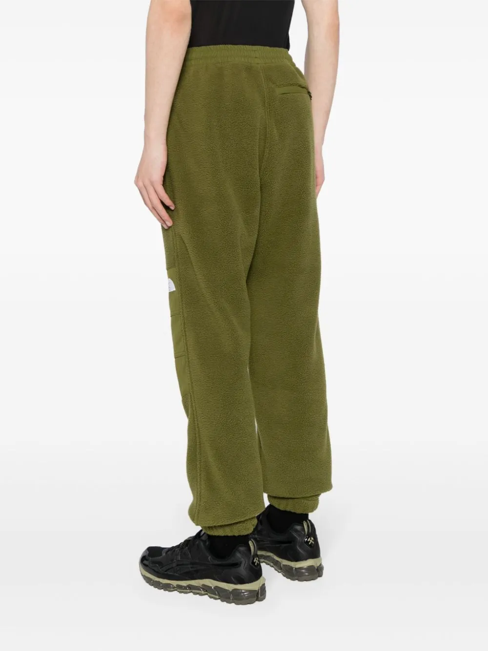 logo-embroidered fleece-panel trousers