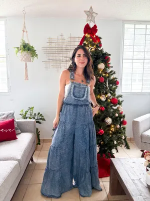 Lola Lace Denim Jumpsuit