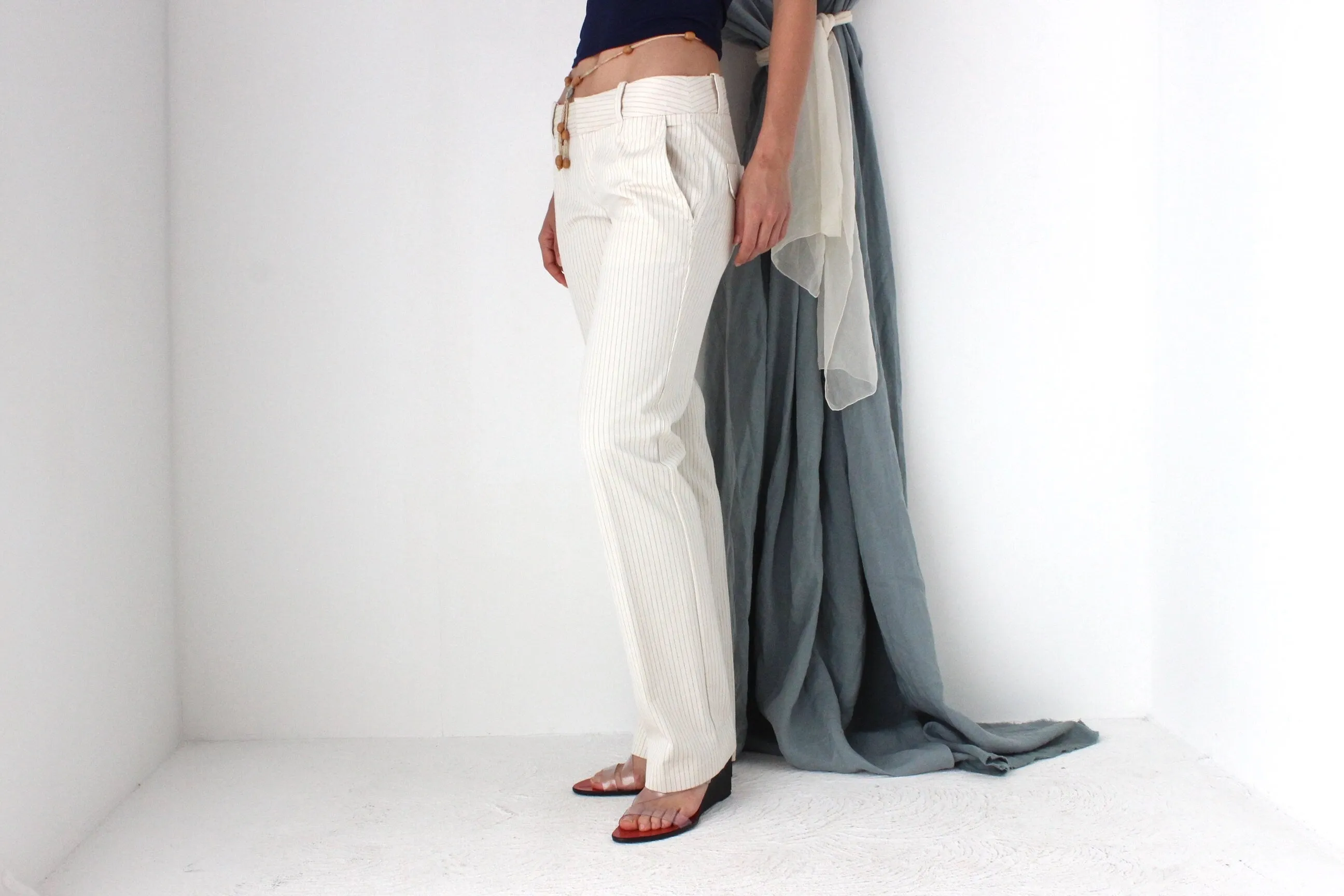 MADE IN ITALY 2000s Diesel Low Rise Pinstripe Bootcut Pants