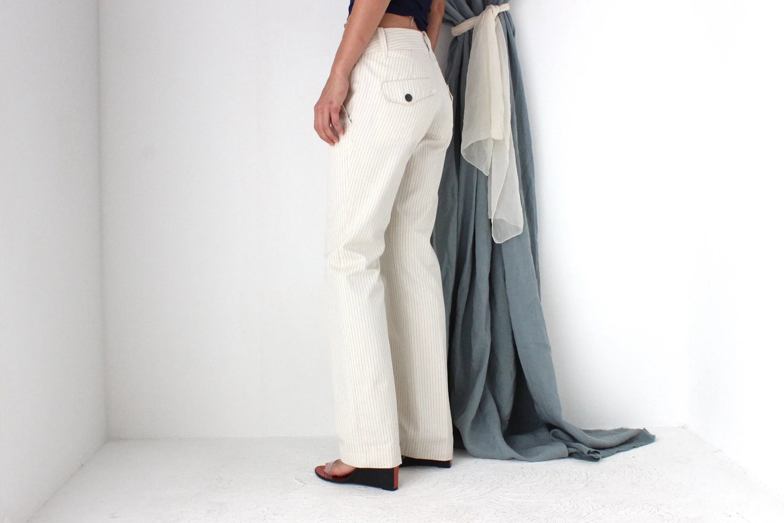 MADE IN ITALY 2000s Diesel Low Rise Pinstripe Bootcut Pants