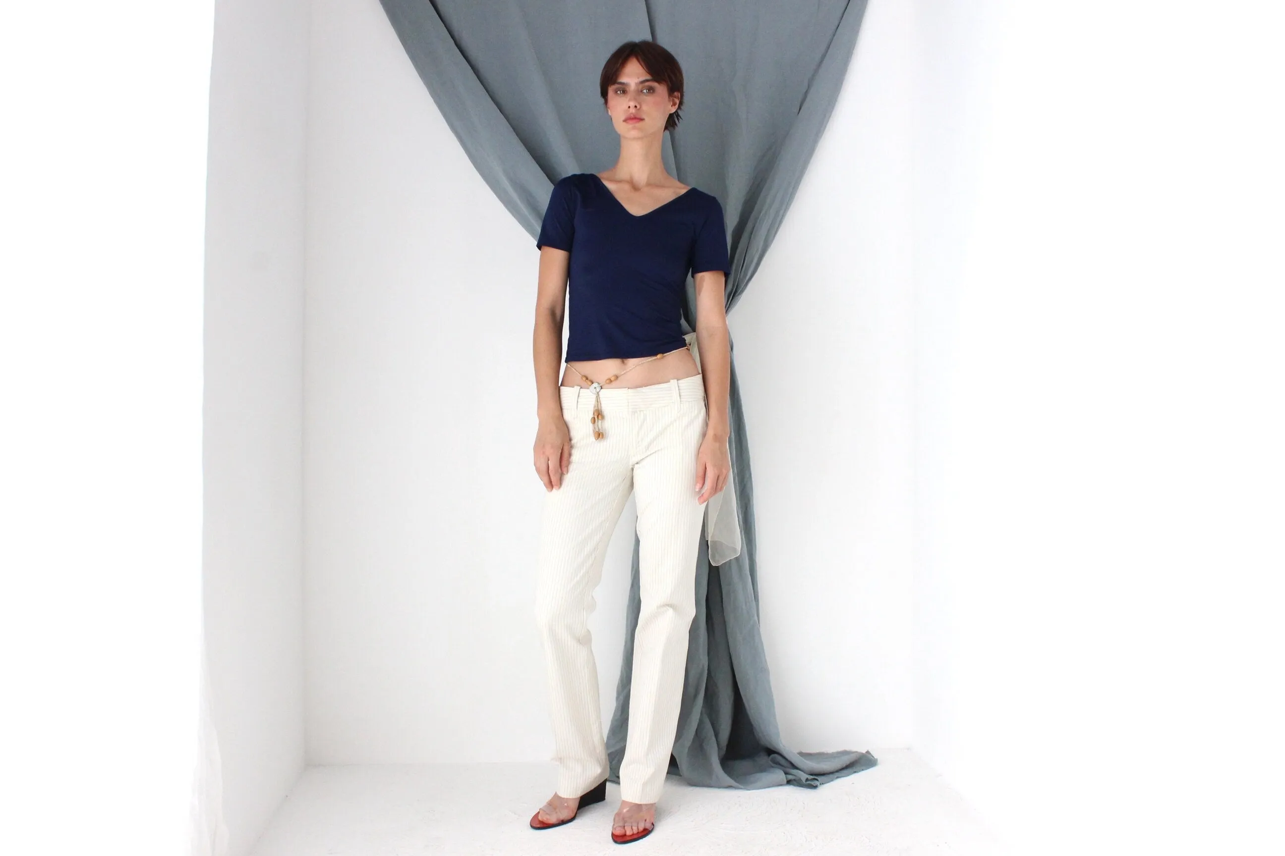 MADE IN ITALY 2000s Diesel Low Rise Pinstripe Bootcut Pants