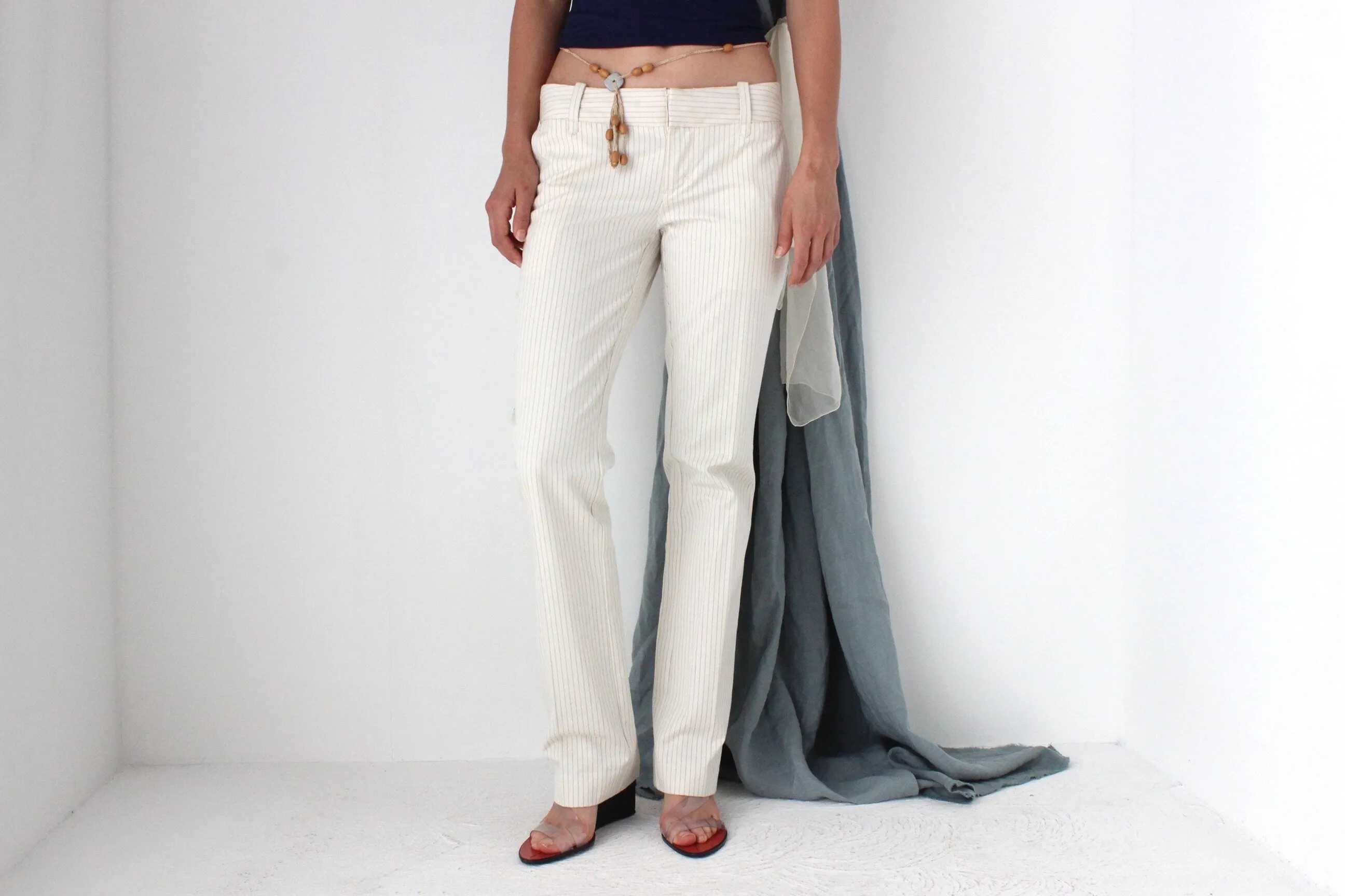 MADE IN ITALY 2000s Diesel Low Rise Pinstripe Bootcut Pants
