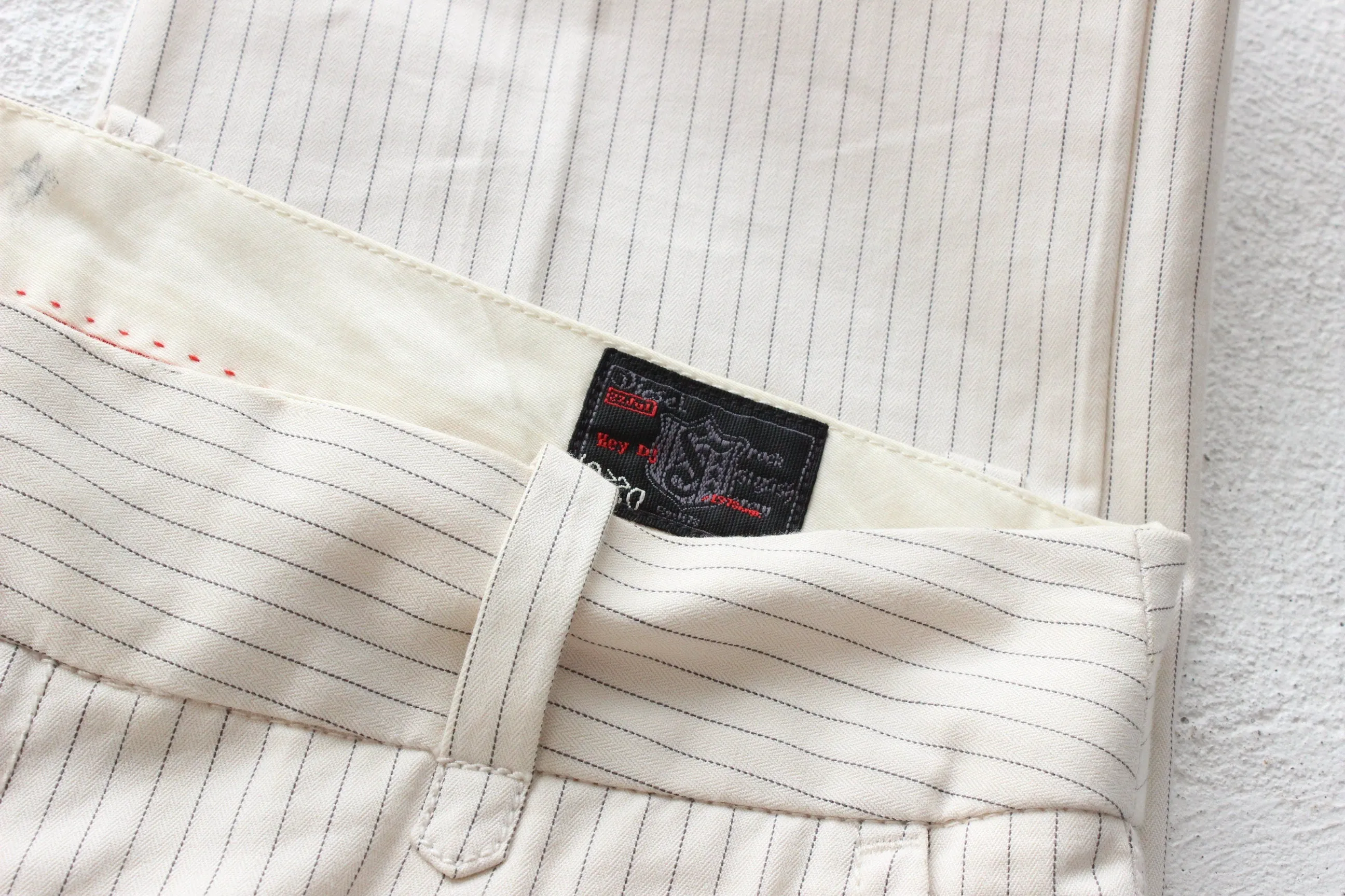 MADE IN ITALY 2000s Diesel Low Rise Pinstripe Bootcut Pants