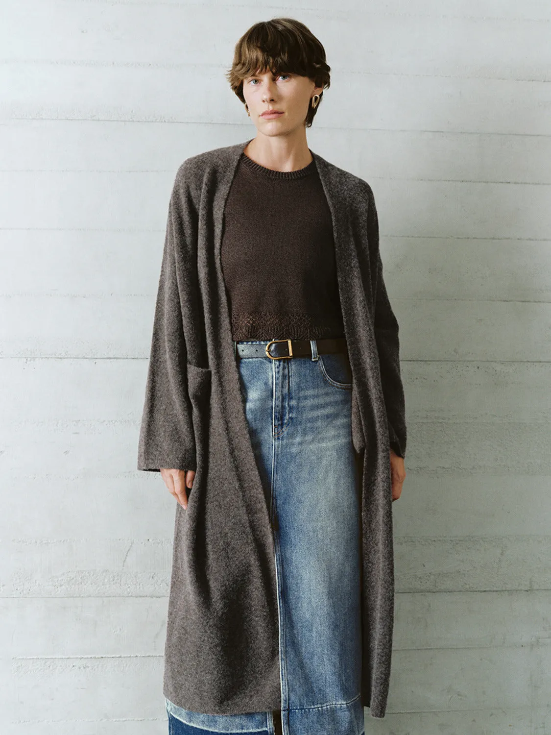 Maxi Open Front Knitted Cardigans