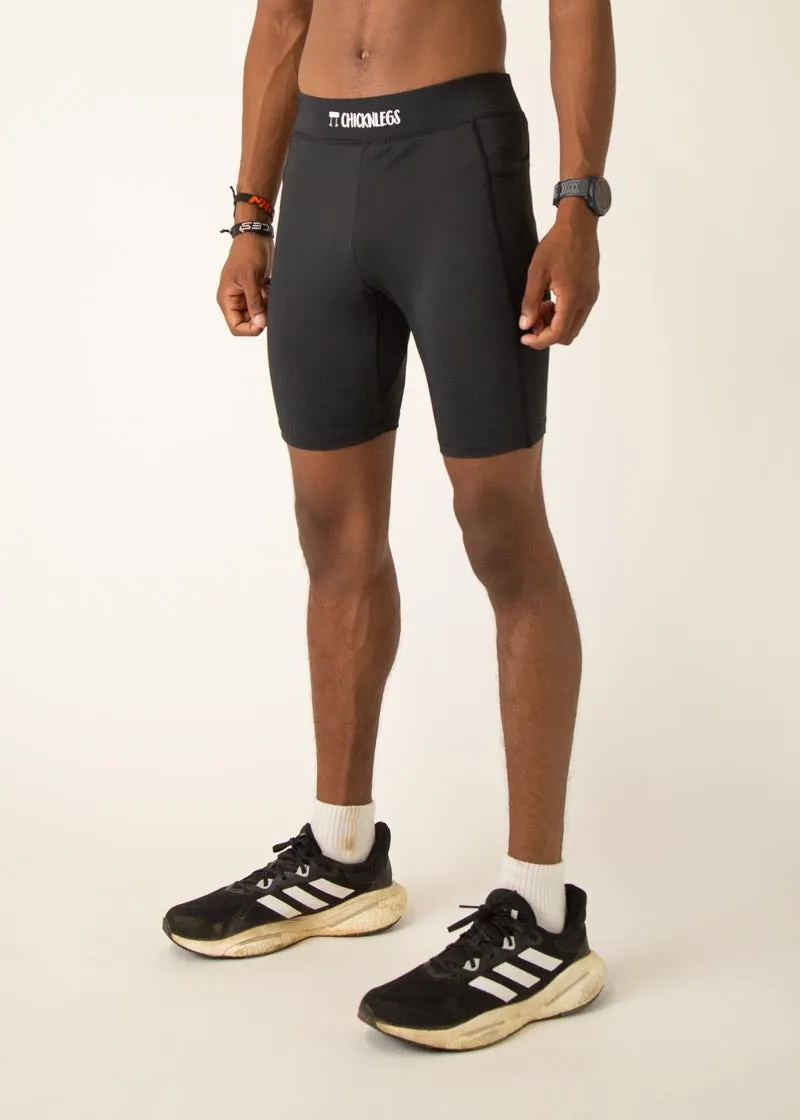 Men's Black 8" Half Tights