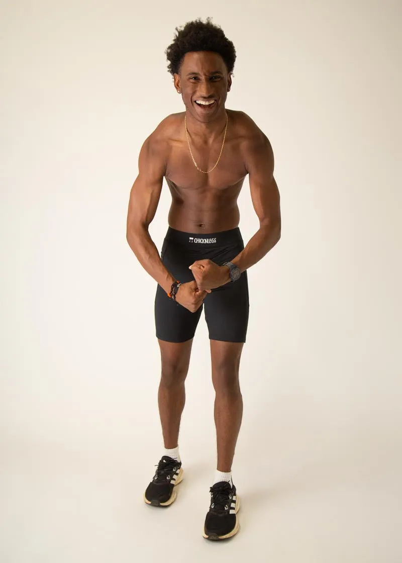 Men's Black 8" Half Tights