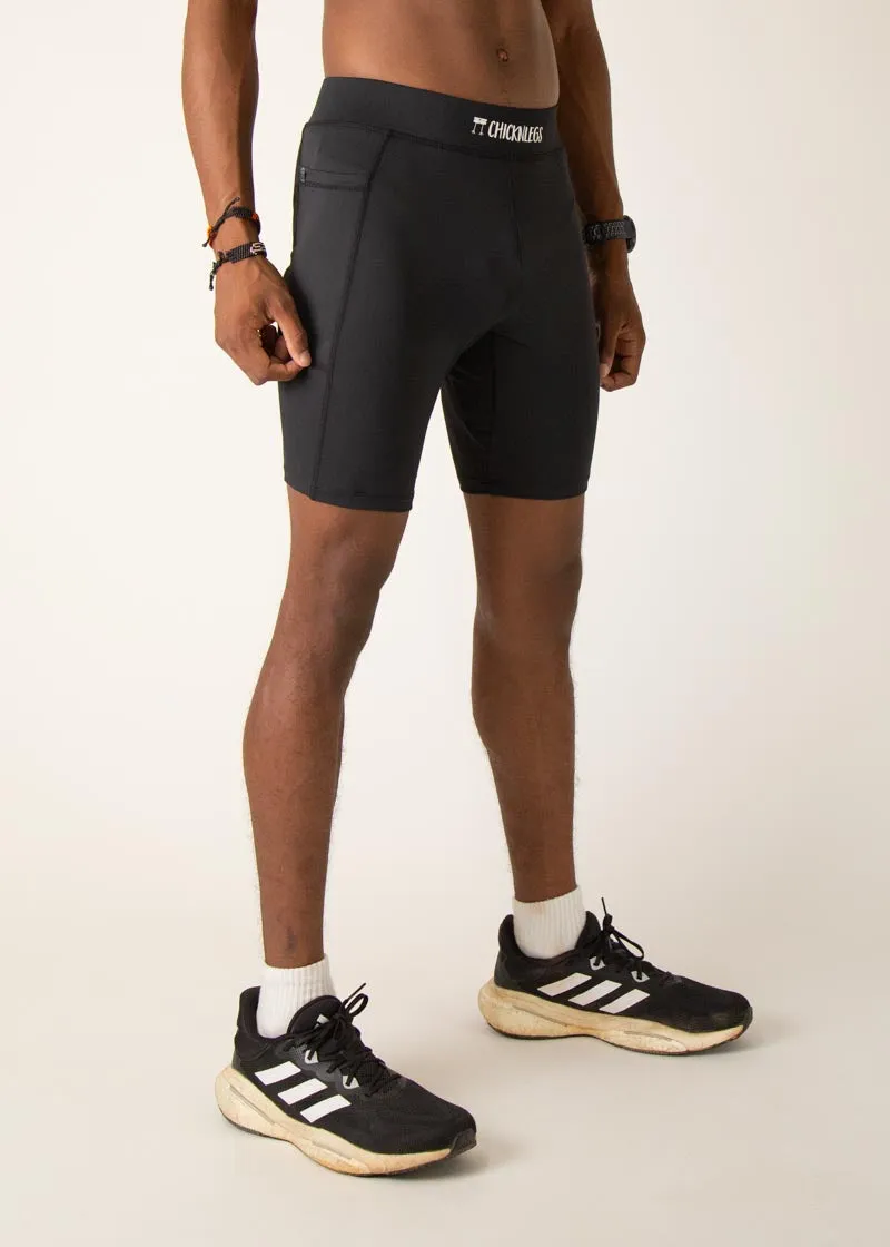 Men's Black 8" Half Tights