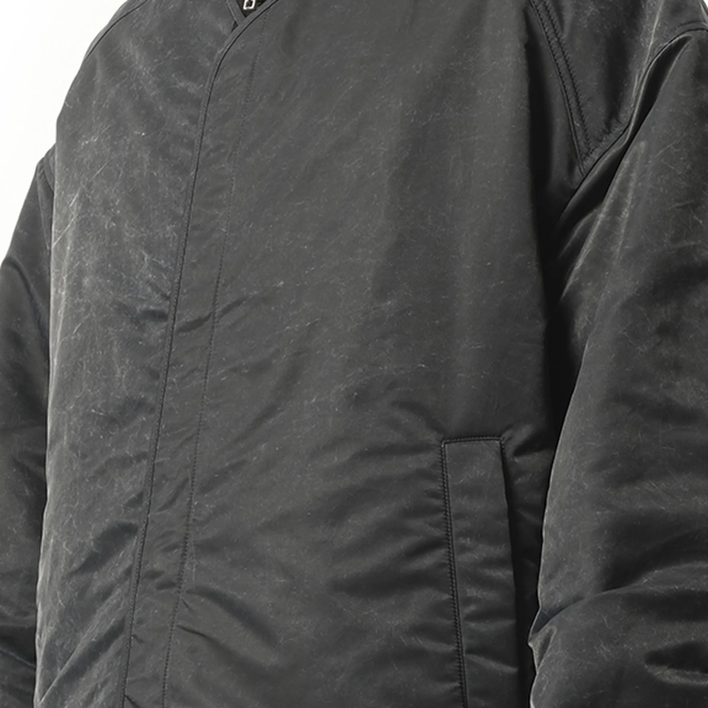 Padded Cardigan Layered Hoodie Zip-Up Jumper in Black
