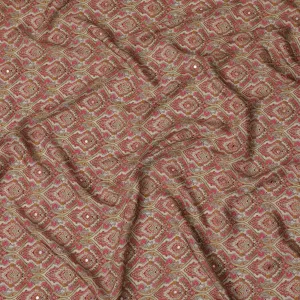 Pink and Orange Paisley Viscose Crepe Printed Fabric - 110 cm Wide-D20010