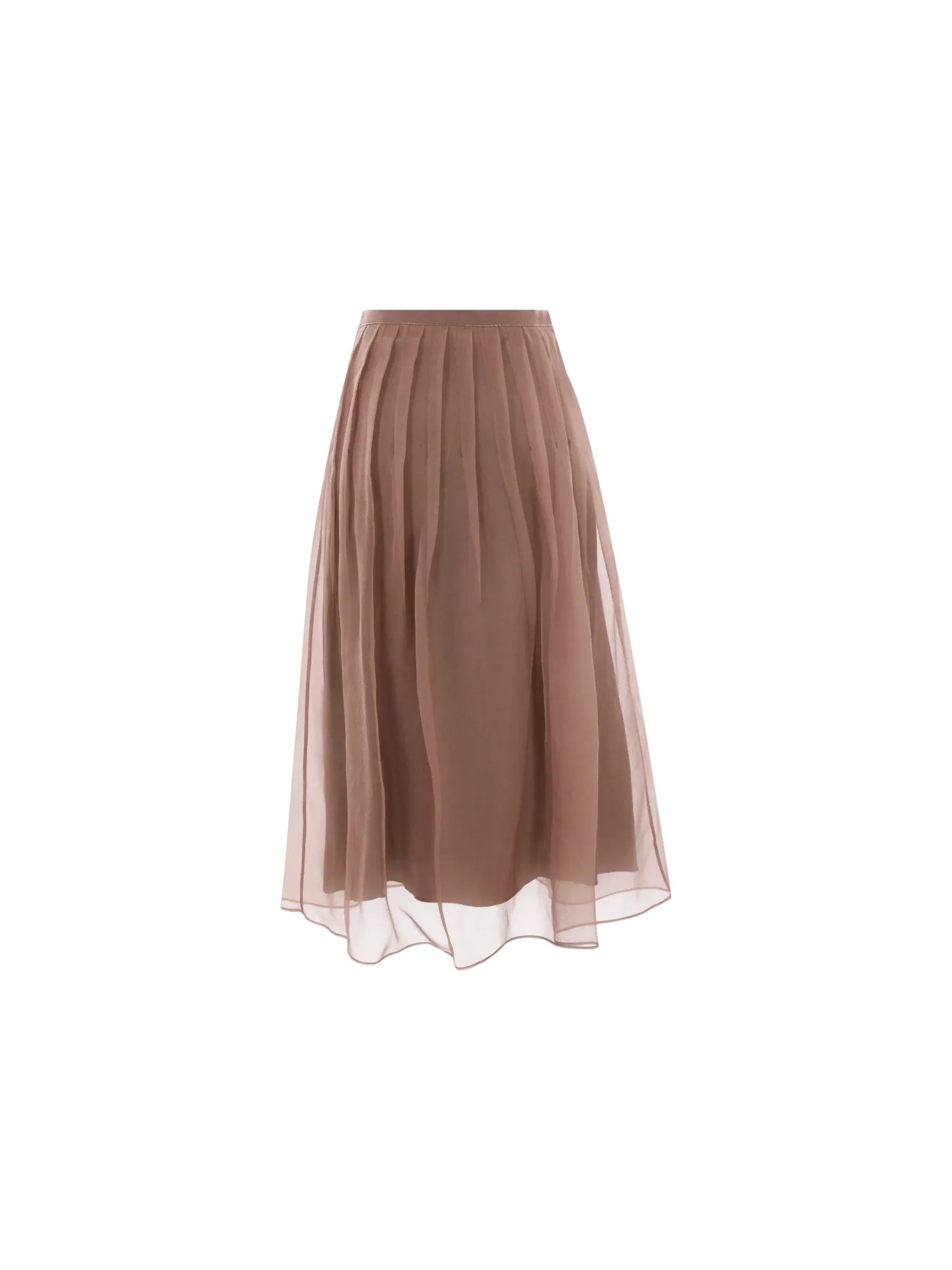 Pleated Midi Skirt in Silk