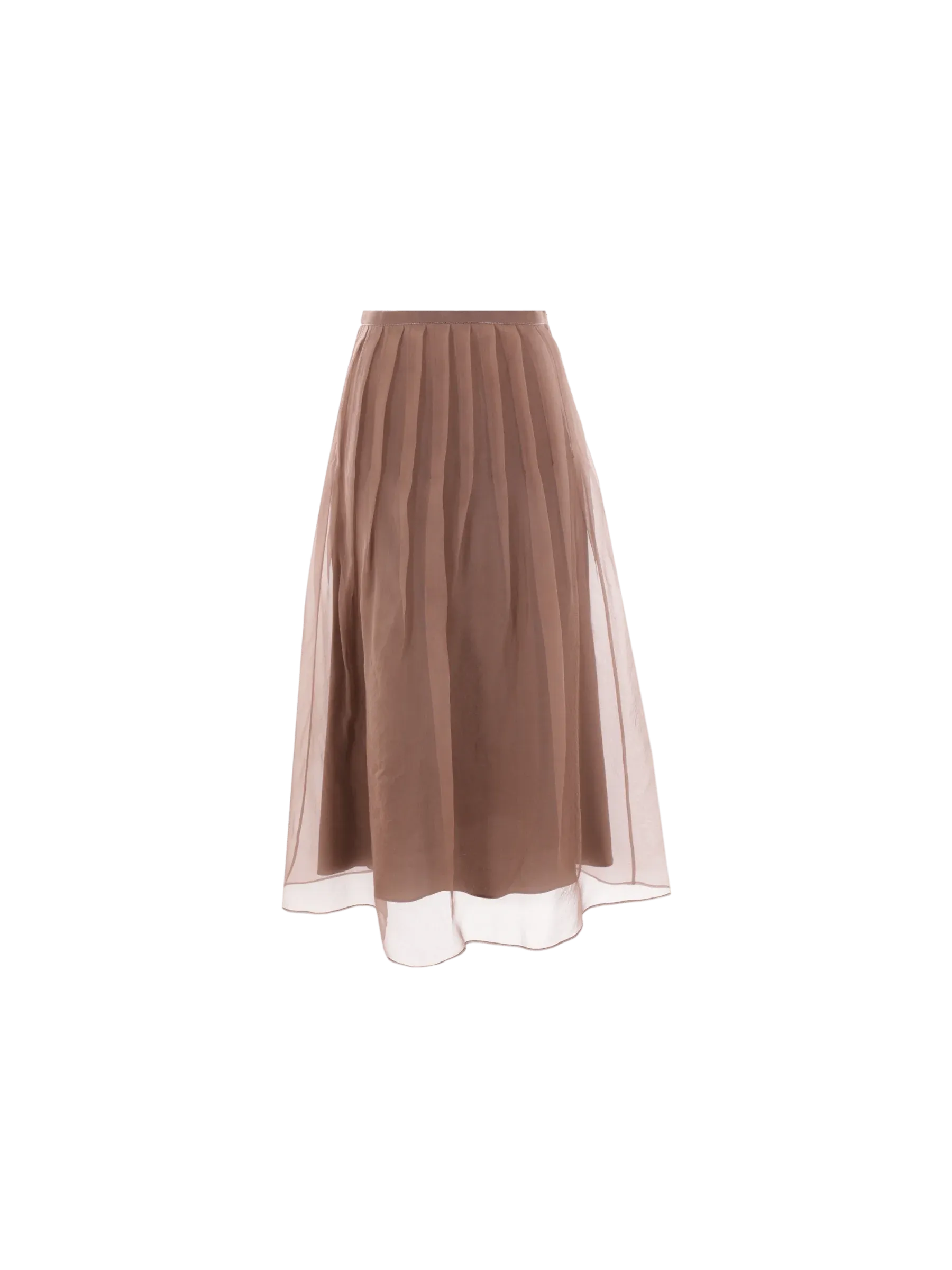 Pleated Midi Skirt in Silk