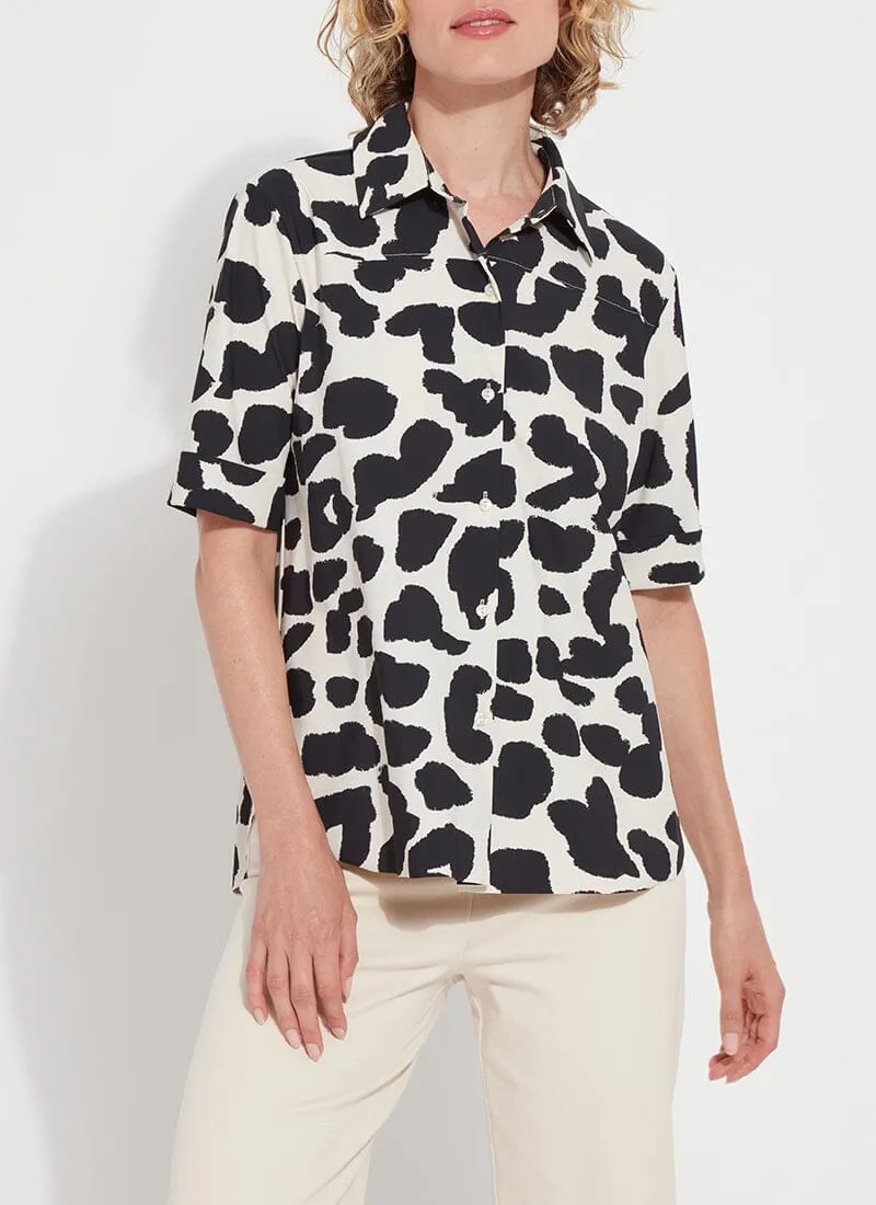 Printed Josie Short Sleeve Button Down