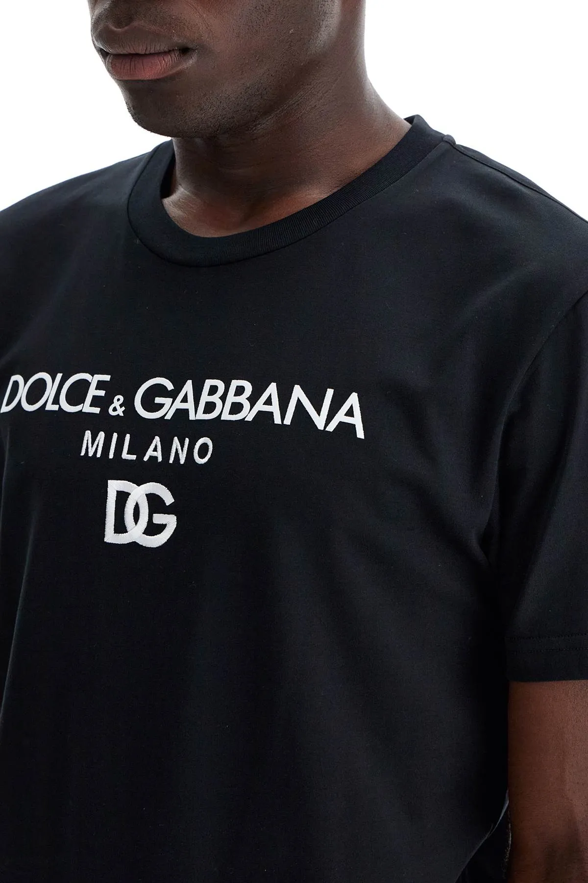 "dg embroidered t-shirt with lettering logo print