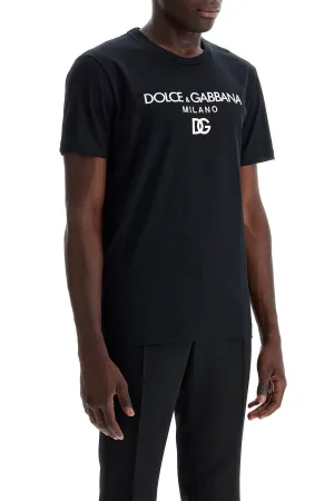 "dg embroidered t-shirt with lettering logo print