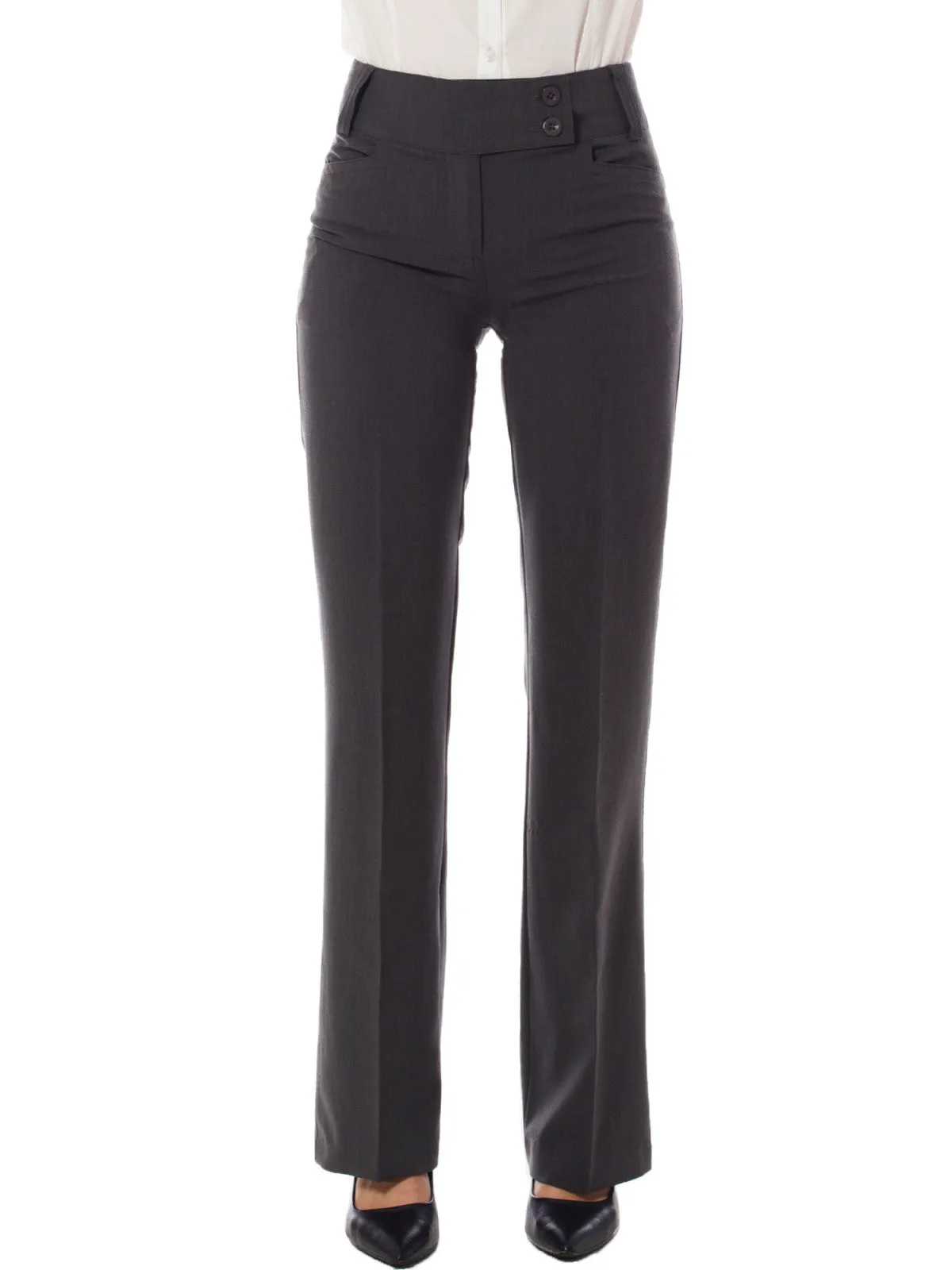 Relaxed Boot-Cut Office Pants Trousers Slacks