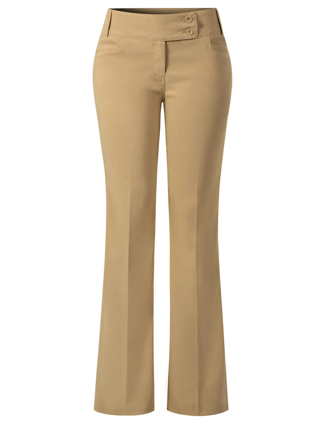 Relaxed Boot-Cut Office Pants Trousers Slacks