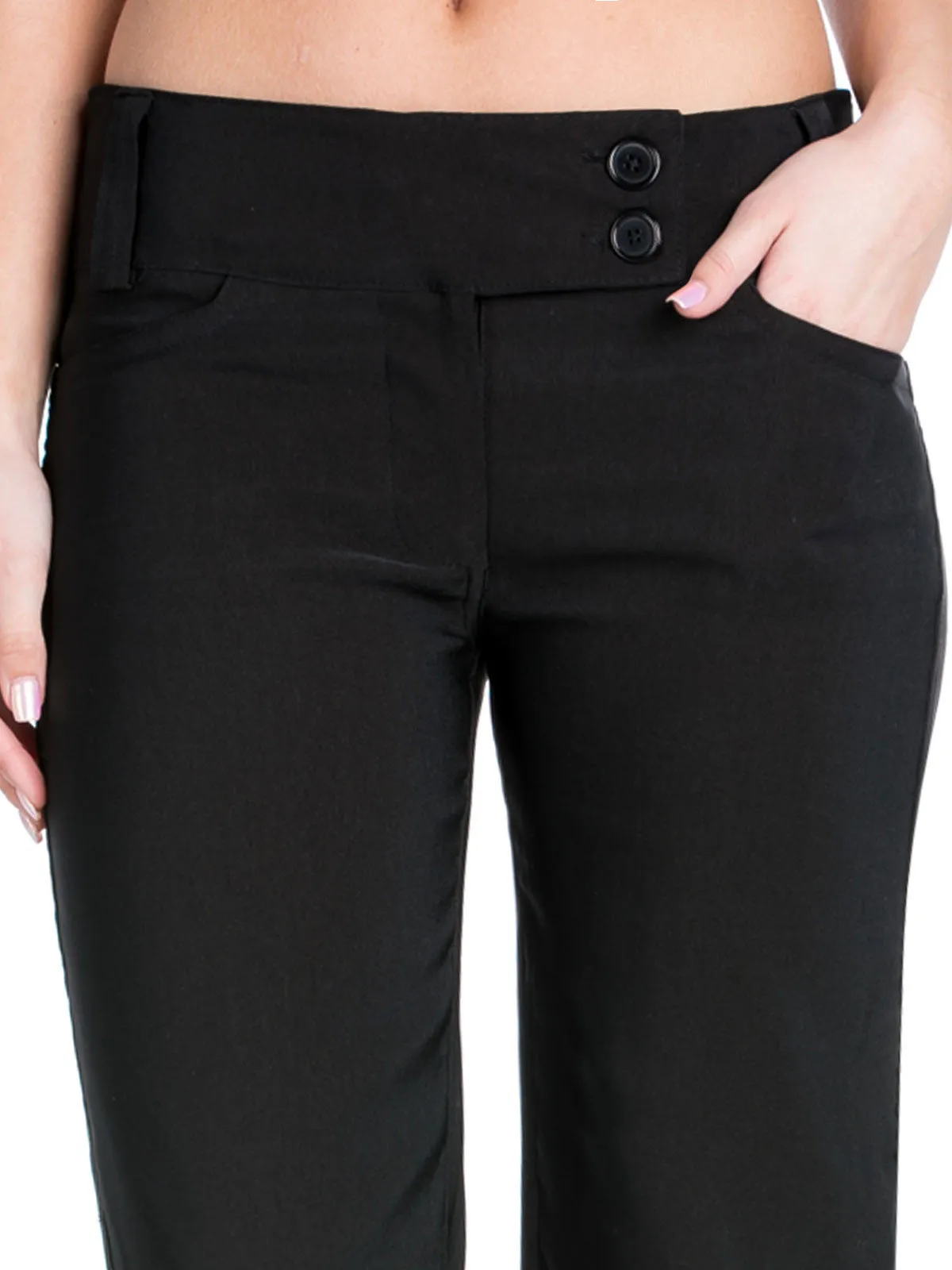 Relaxed Boot-Cut Office Pants Trousers Slacks